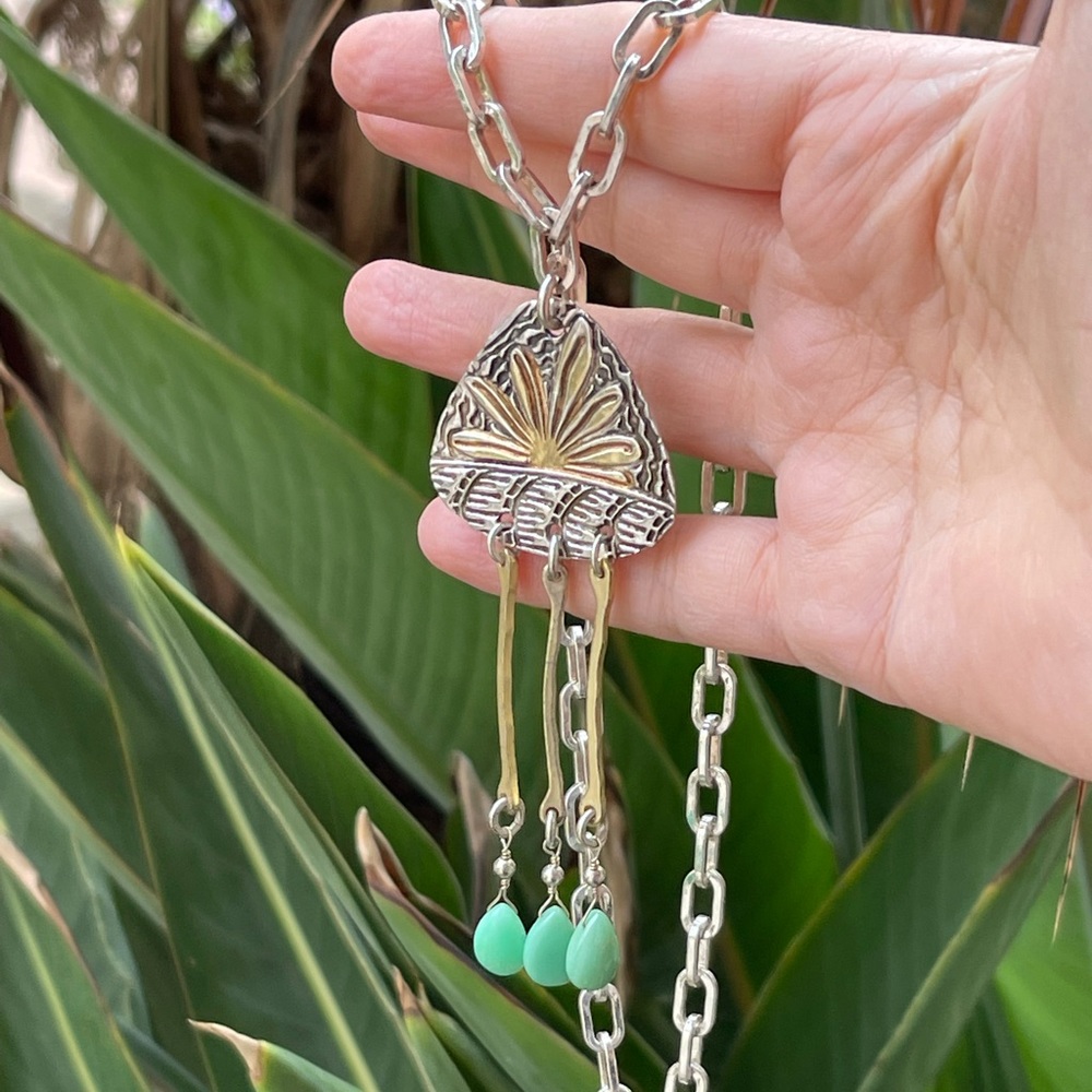 Artisan Made Solid Sterling Silver & Natural Chry… - image 2